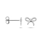 Ohrstecker Schleife 6,5 mm Silber rhodiniert