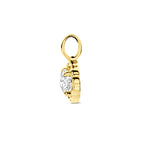 Anhänger Zirkonia 12 mm 14K Gelbgold