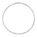 Halskette, Halsreif, 3,3 mm, 43 cm, Poly/Mattsilber, rhodiniert