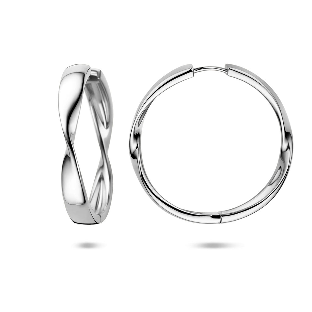 klapoorringen 40 mm zilver gerhodineerd