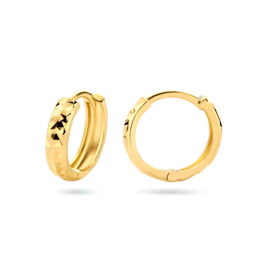9k Klappcreolen diamantiert 13 mm 9K gelb