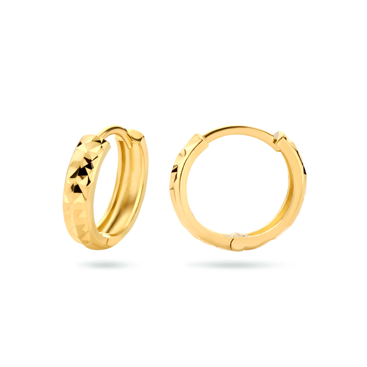 9k Klappcreolen diamantiert 13 mm 9K gelb