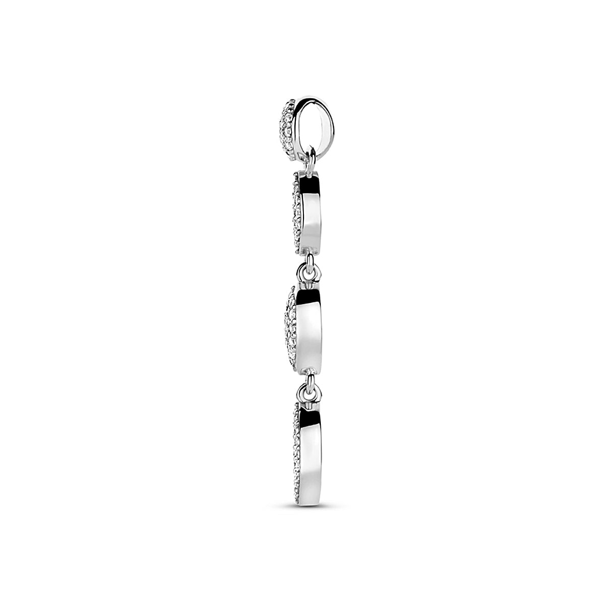 Anhänger Zirkonia 37 mm rhodiniertes Silber