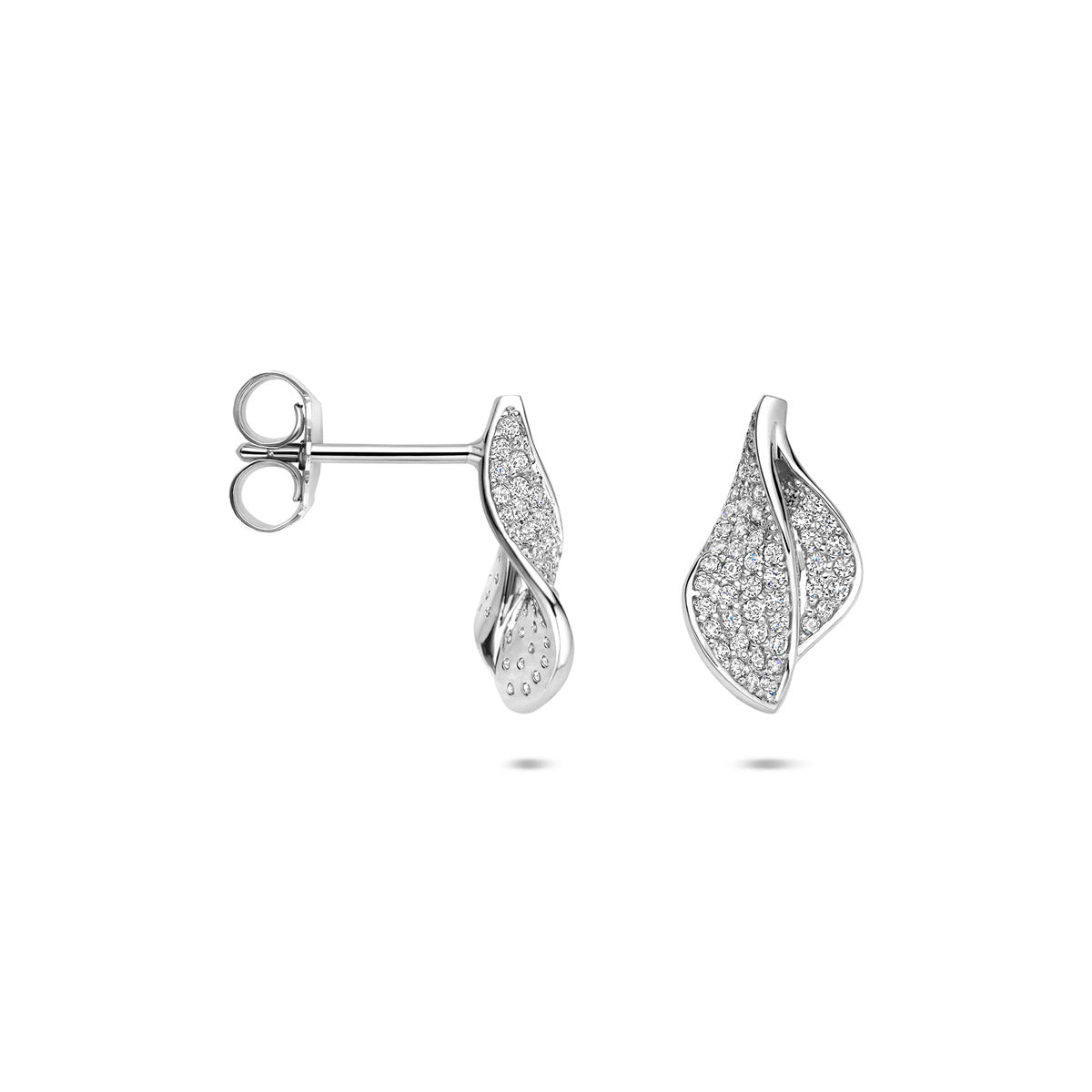 Ohrstecker Zirkonia 14 mm silber rhodiniert