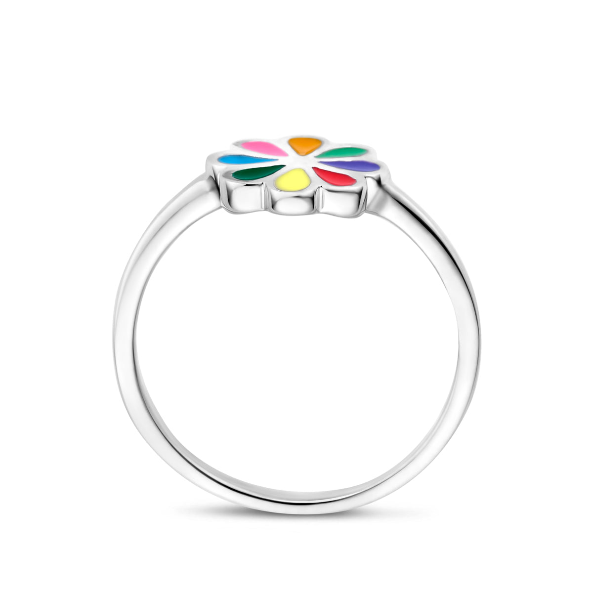 ring bloem zilver gerhodineerd