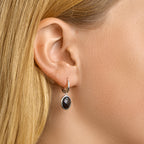 oorringen onyx 26 mm zilver gerhodineerd