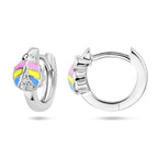 klapoorringen lieveheersbeestje zirkonia emaille zilver gerhodineerd