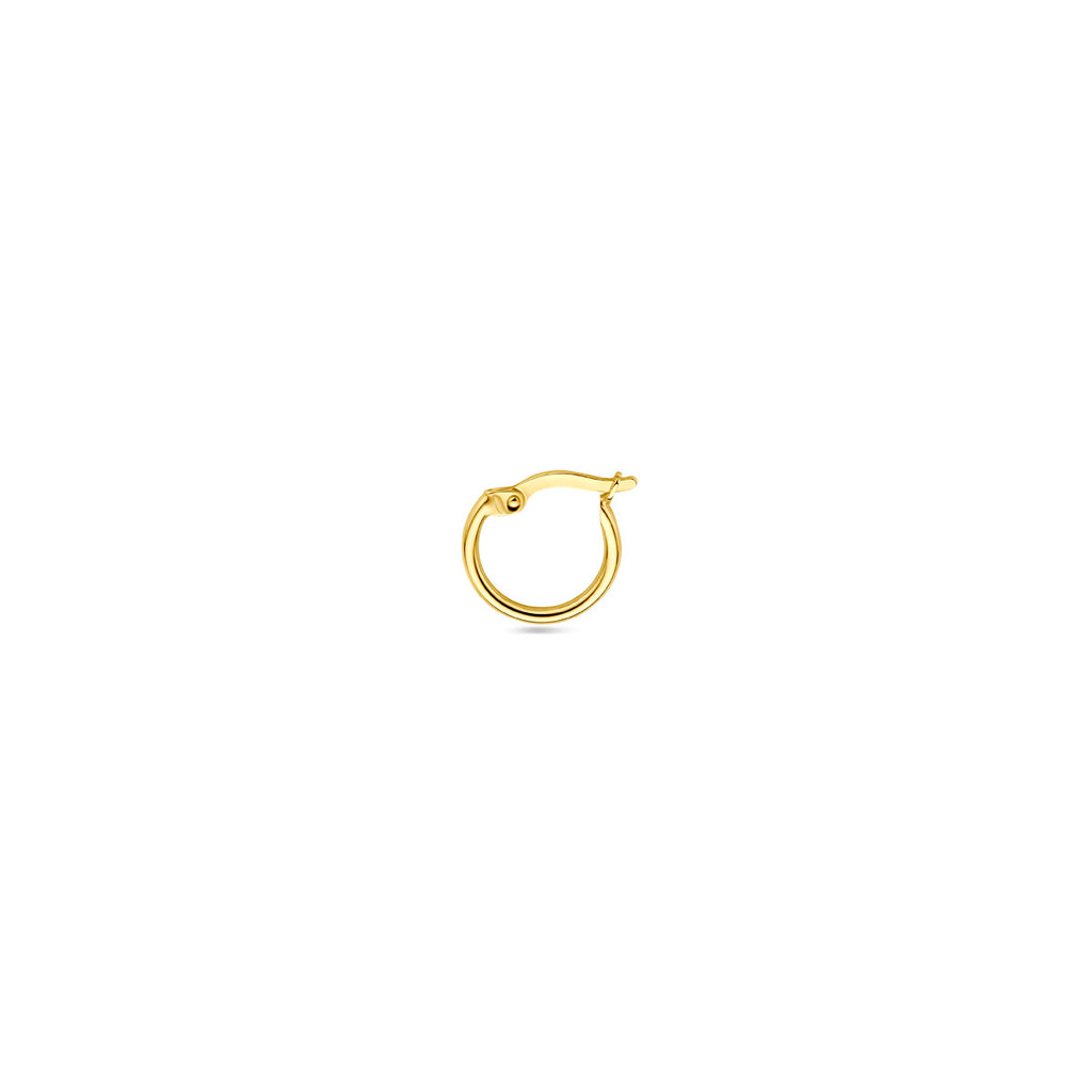 oorring 1,5 mm ronde buis 12 mm per stuk 14K geelgoud