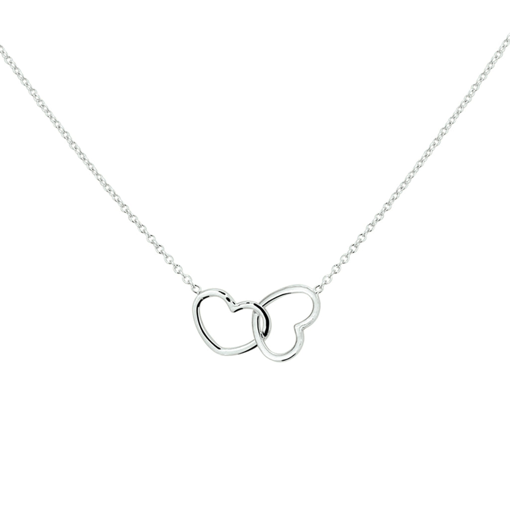 Halskette Herz 1,2 mm 40 + 5 cm Silber rhodiniert