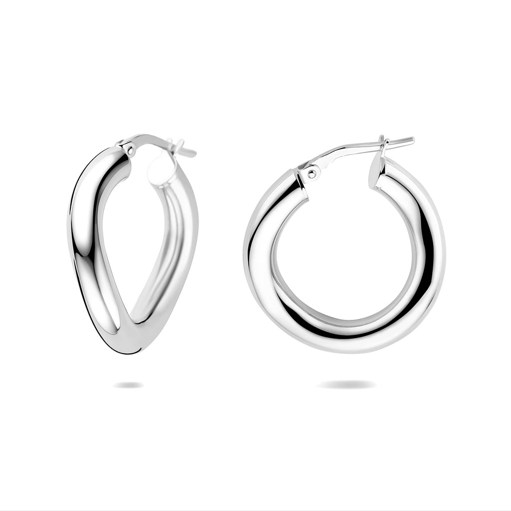 oorringen 23 mm zilver gerhodineerd