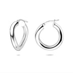 oorringen 23 mm zilver gerhodineerd