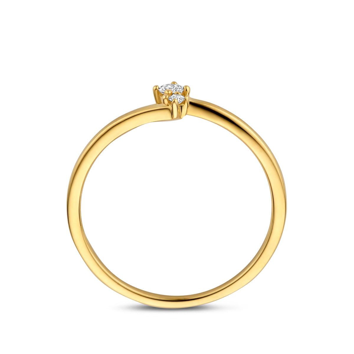 ring diamant 0.06ct h si 14K geelgoud
