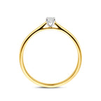 ring lab grown diamant 0.10ct h si 14K bicolor goud geel/wit