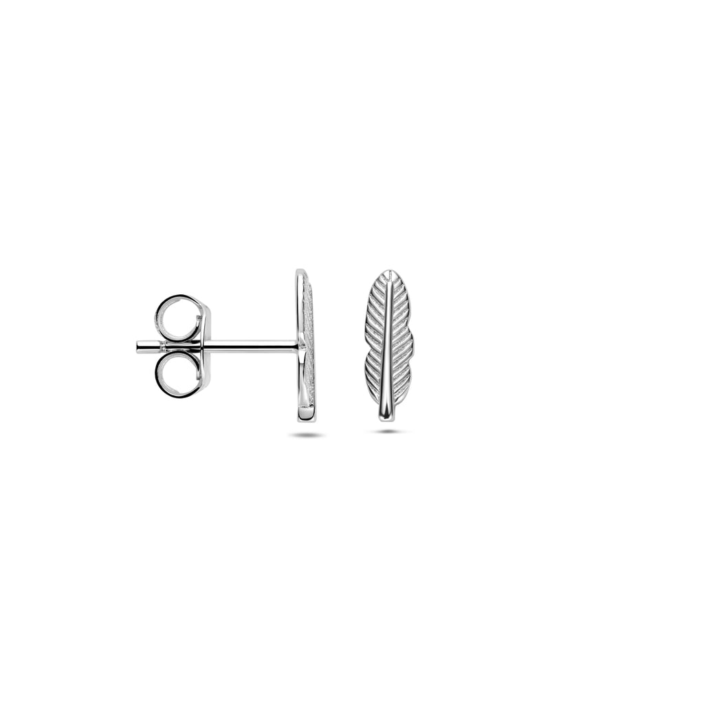 Ohrsteckerfeder 10,5 mm rhodiniertes Silber