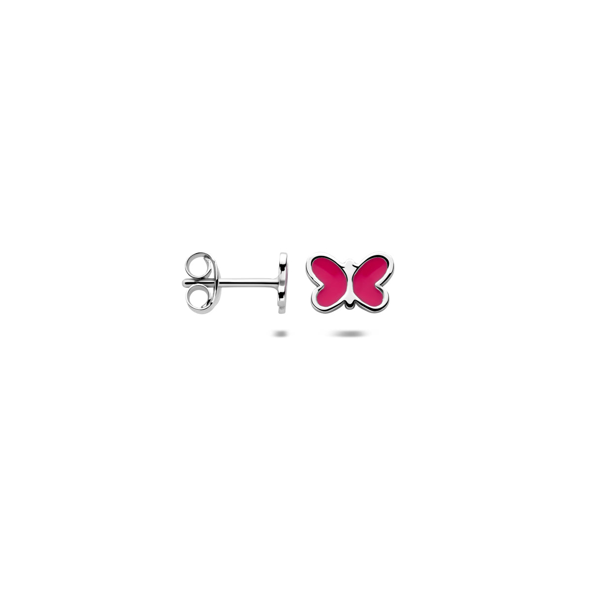 Ohrstecker Emaille Schmetterling 5 mm Silber rhodiniert