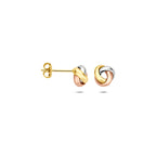 9k oorknoppen knoop 6 mm 9K tricolor