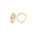 9 Karat Creolen Zirkonia 12,5 mm 9K Gelb