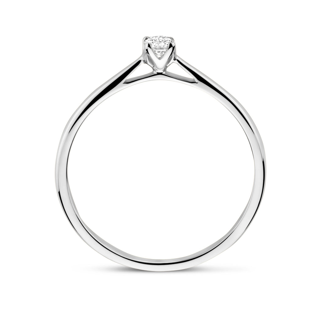 Ring Laborgezüchteter Diamant 0,10ct H SI 14K Weißgold
