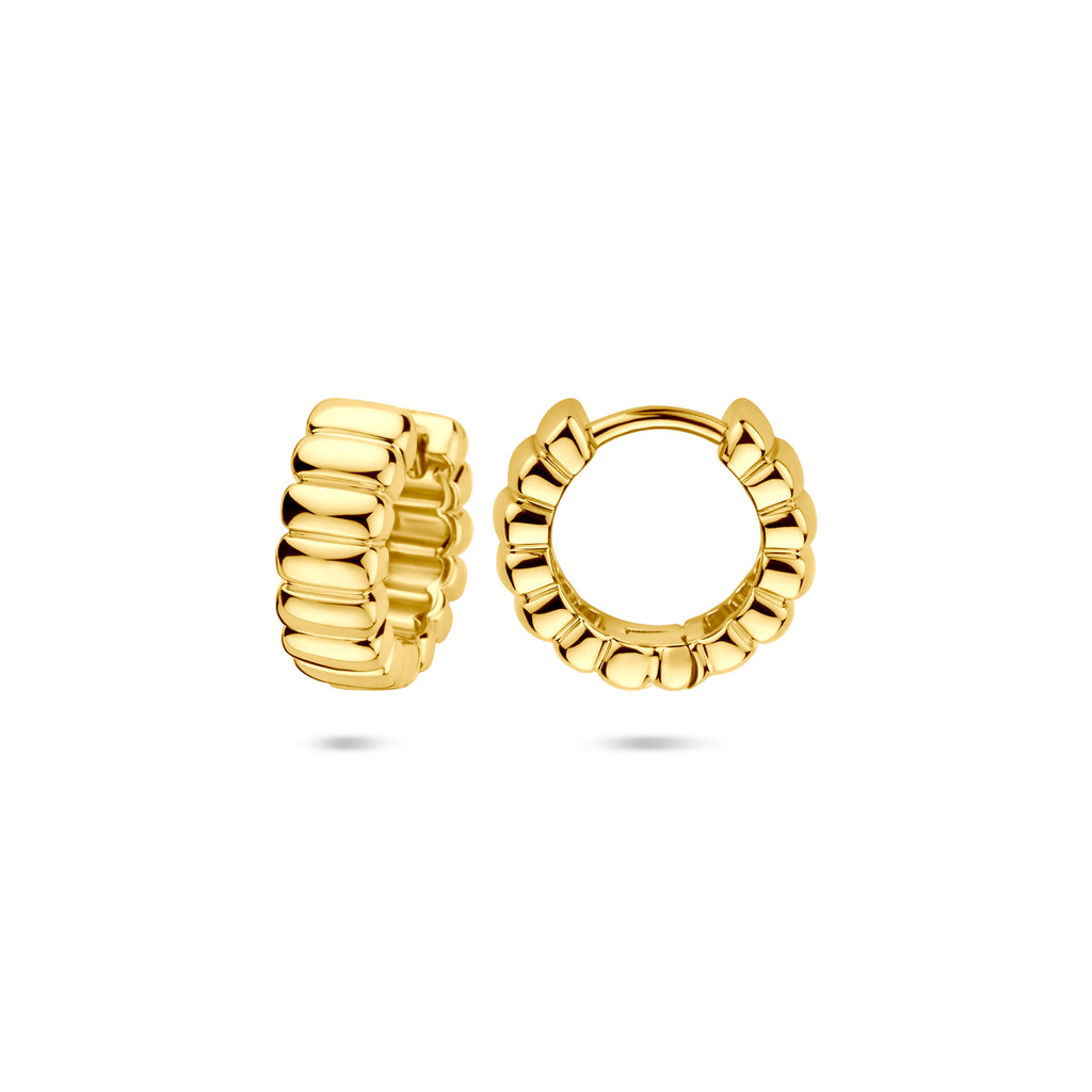 klapoorringen 14 mm zilver verguld (geel)