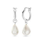 Ohrringe Barockperle 32 mm rhodiniertes Silber