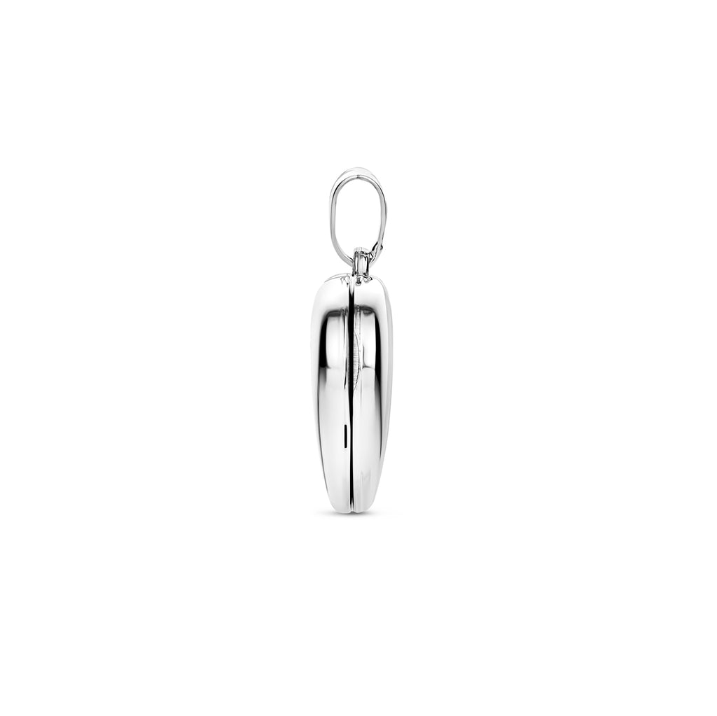 medaillon hart poli/mat 15,5 mm zilver gerhodineerd