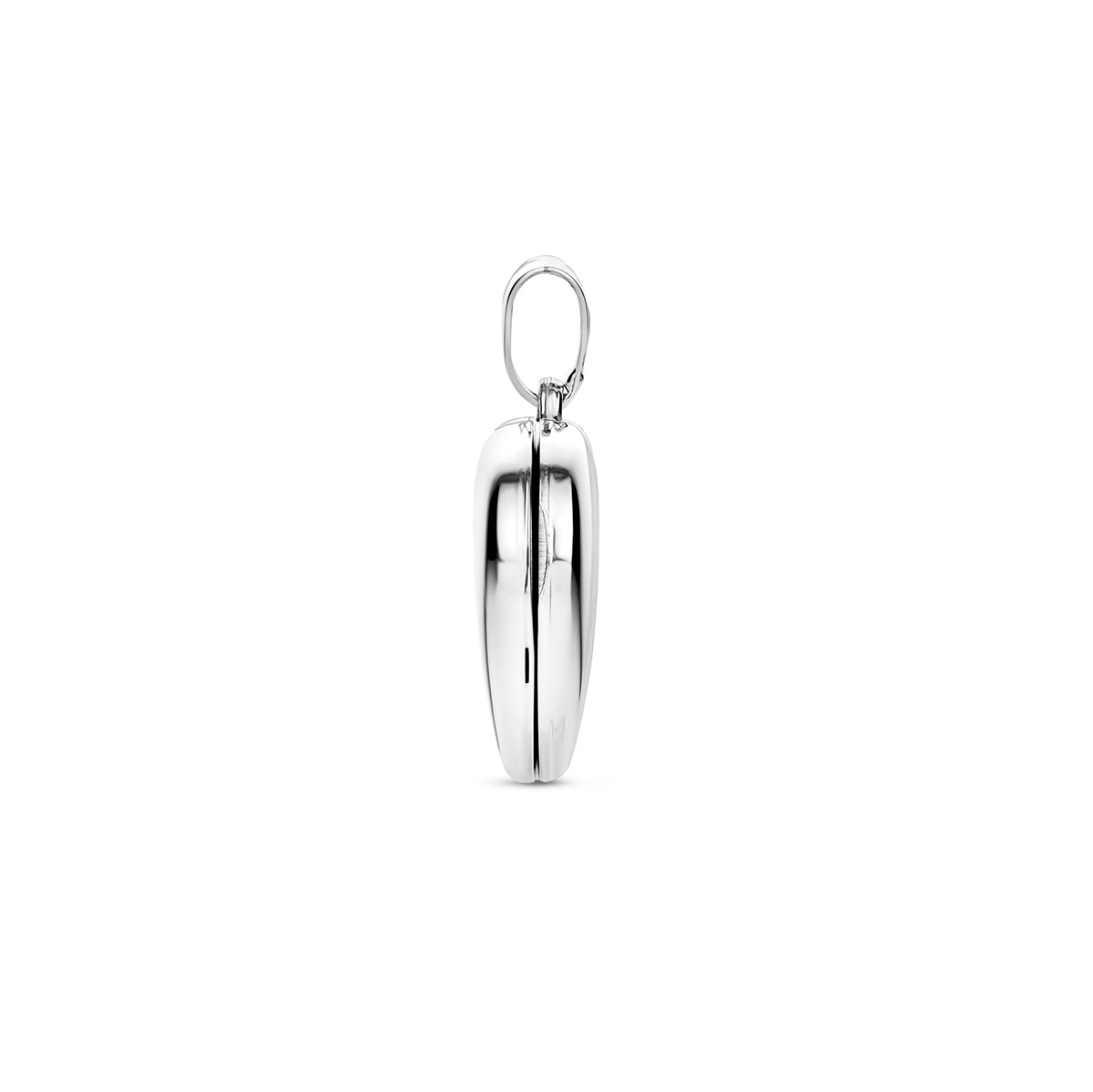 medaillon hart poli/mat 15,5 mm zilver gerhodineerd