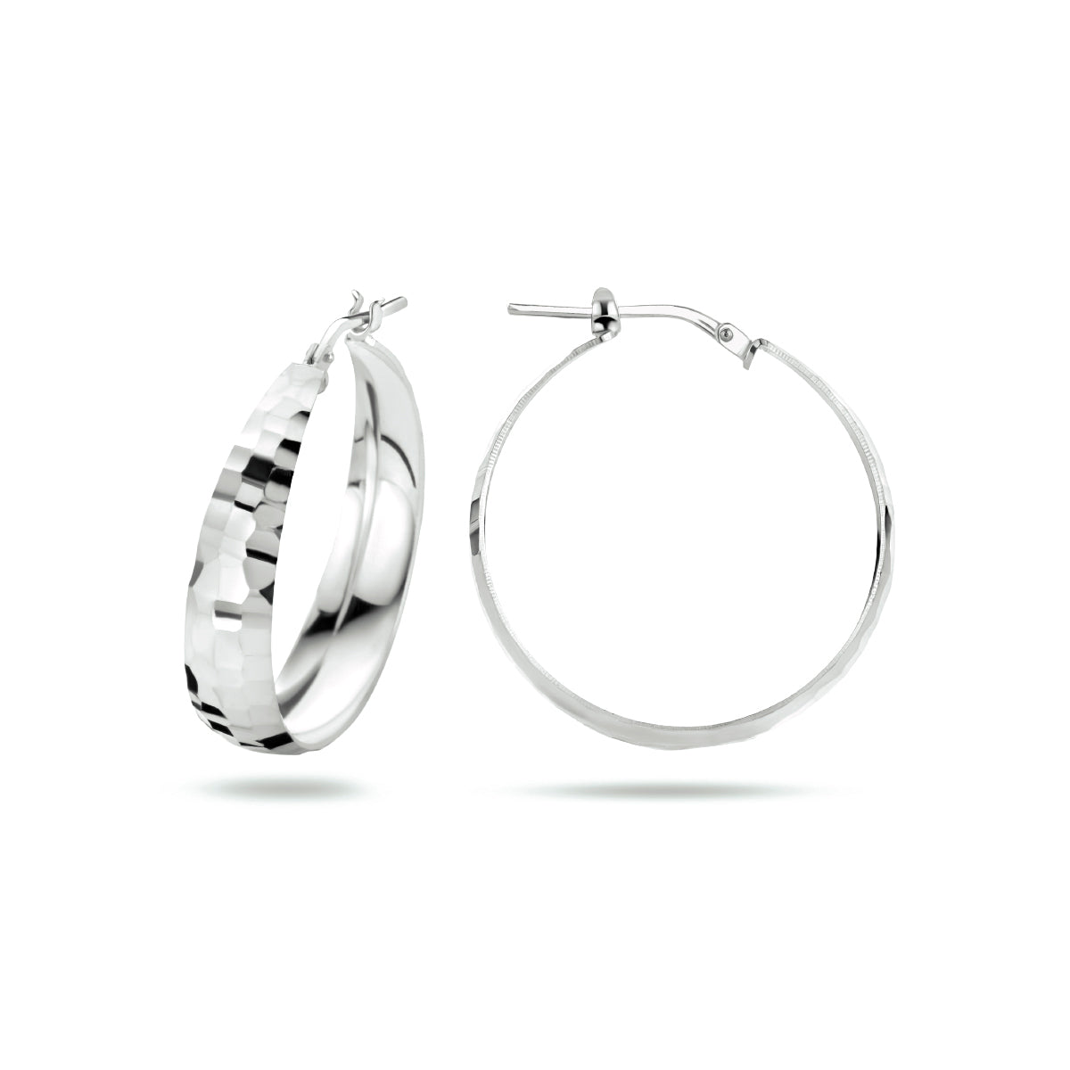 oorringen gediamanteerd 7,0 mm zilver gerhodineerd