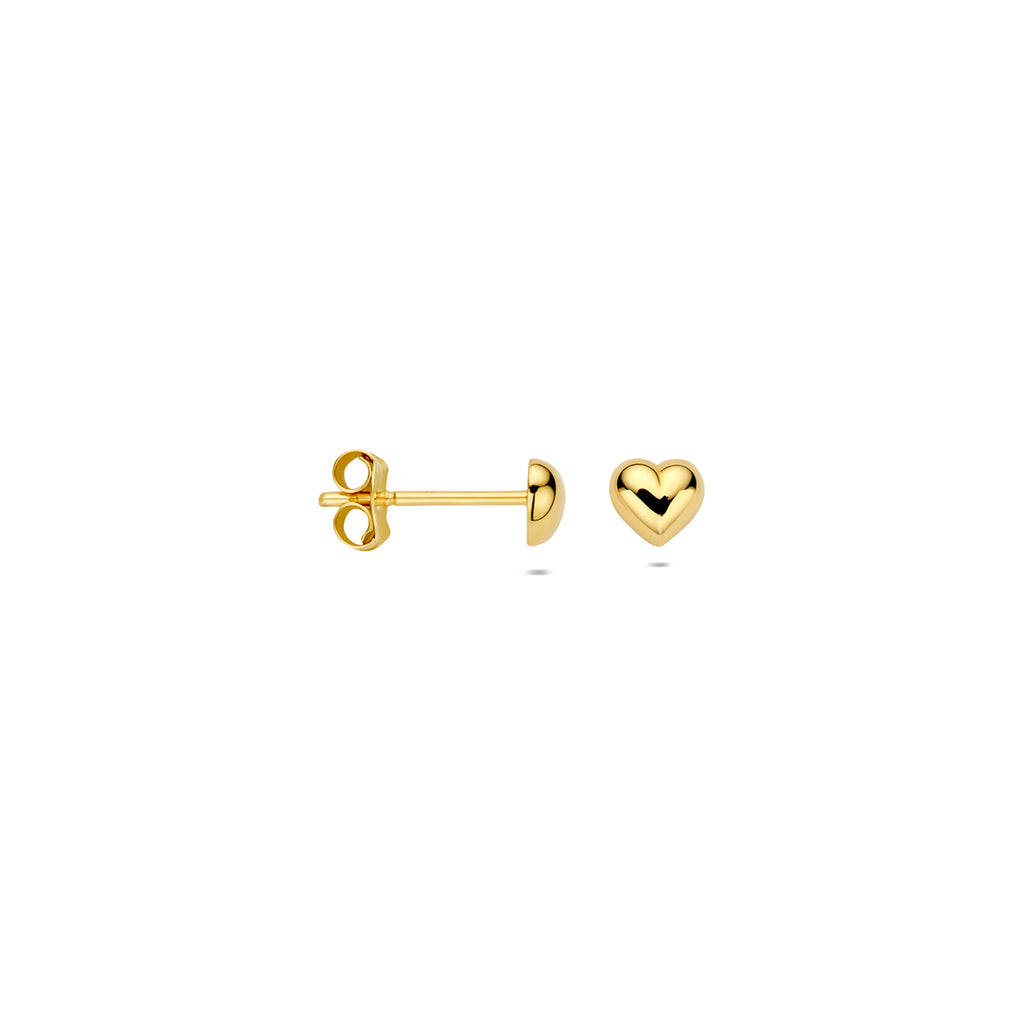 Ohrstecker Herz 4 mm 14K Gelbgold