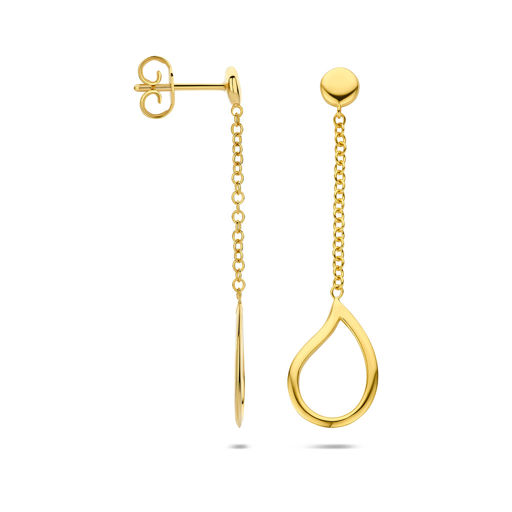 oorhangers druppel 40 mm 14K geelgoud - druppel/komma/pegel