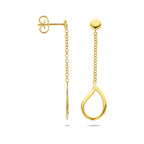 oorhangers druppel 40 mm 14K geelgoud - druppel/komma/pegel