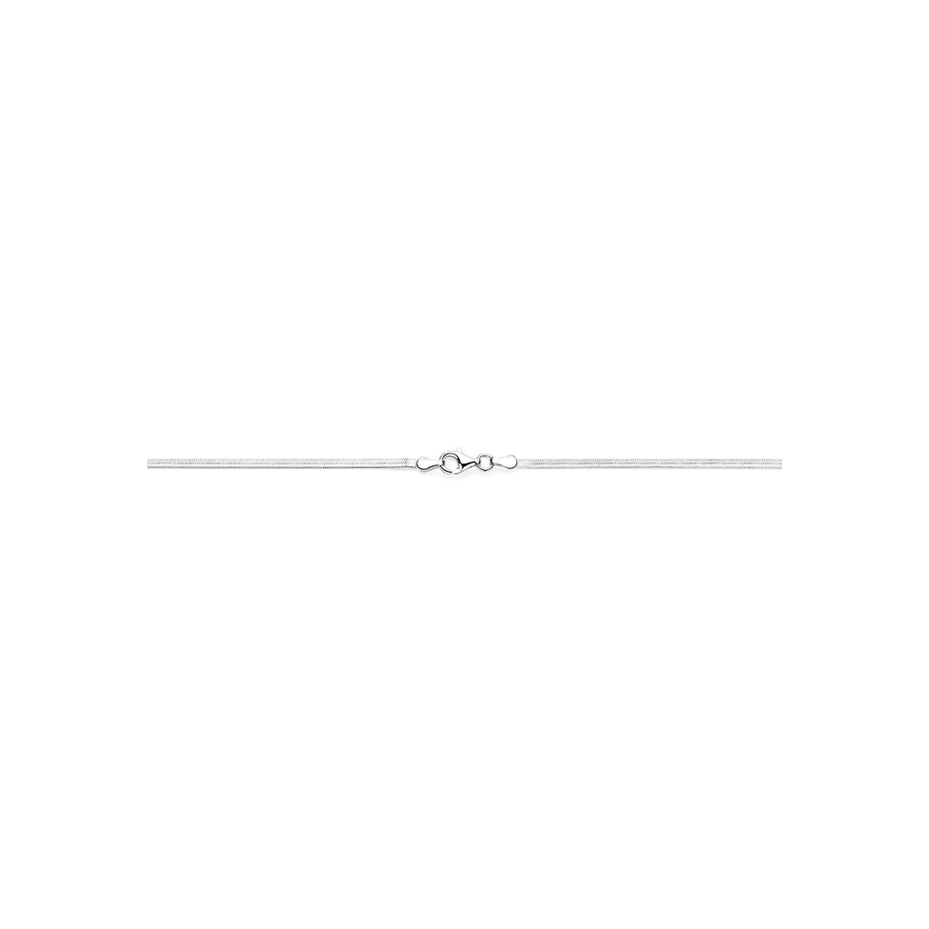 collier slang plat 2 mm 43 cm zilver gerhodineerd