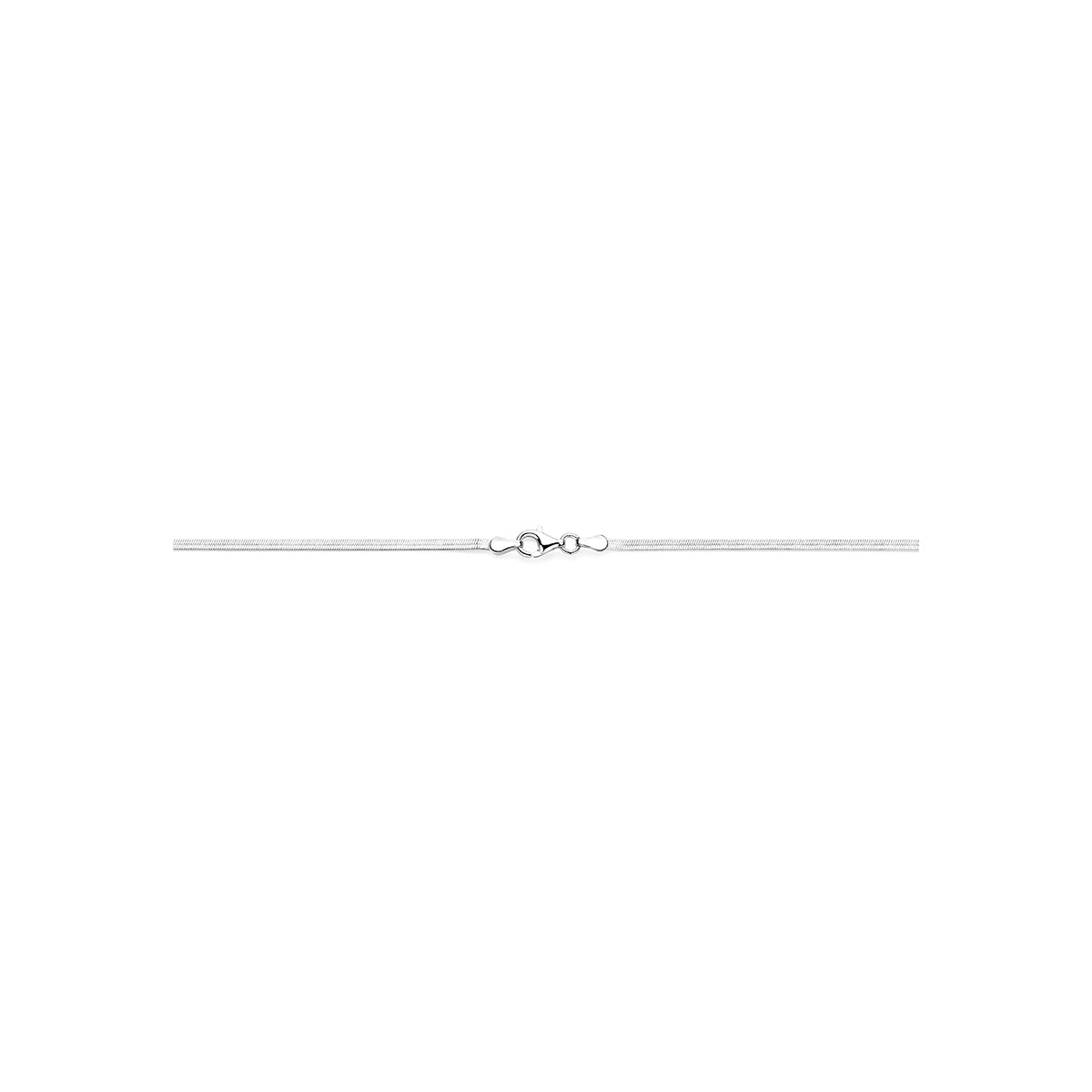 collier slang plat 2 mm 43 cm zilver gerhodineerd