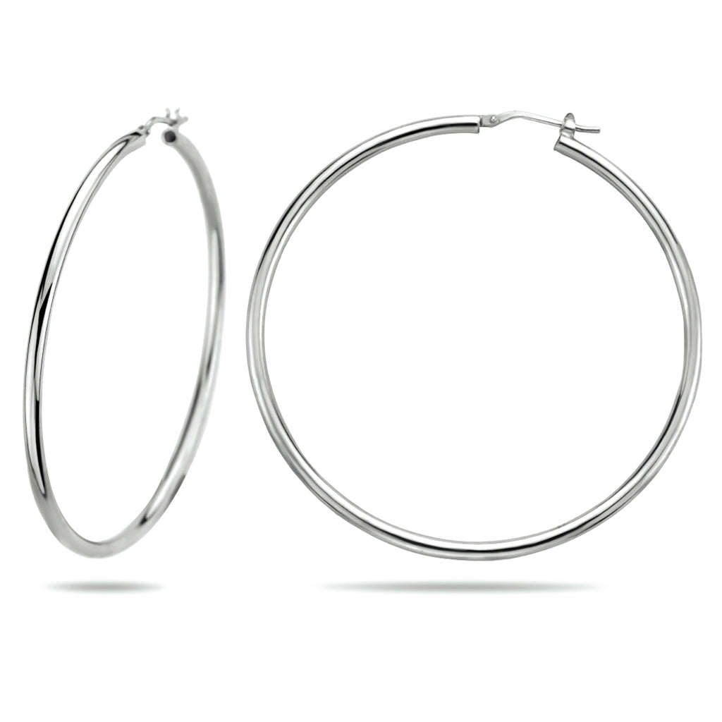 Ohrringe 2,5 mm Rundrohr silberweiß