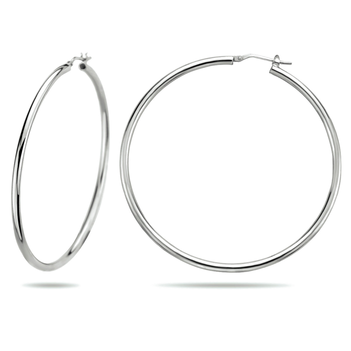 Ohrringe 2,5 mm Rundrohr silberweiß