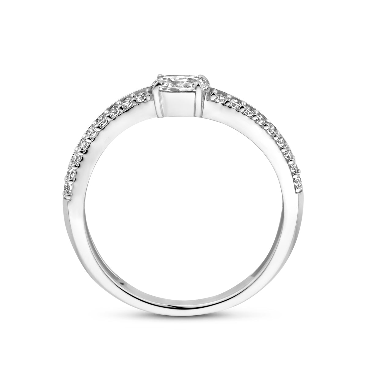 Ring Zirkonia 4,5 mm Silber rhodiniert