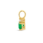 hanger smaragd en diamant 0.02ct h p1 14K geelgoud