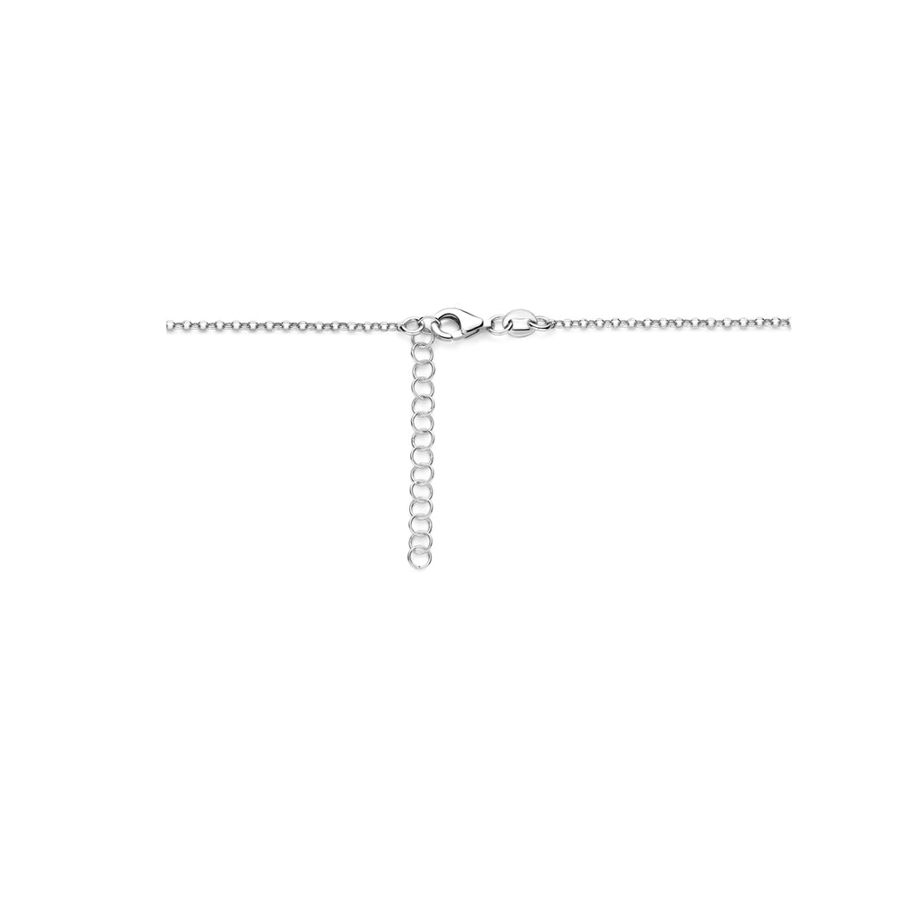 collier druppel 41 + 4 cm zilver gerhodineerd