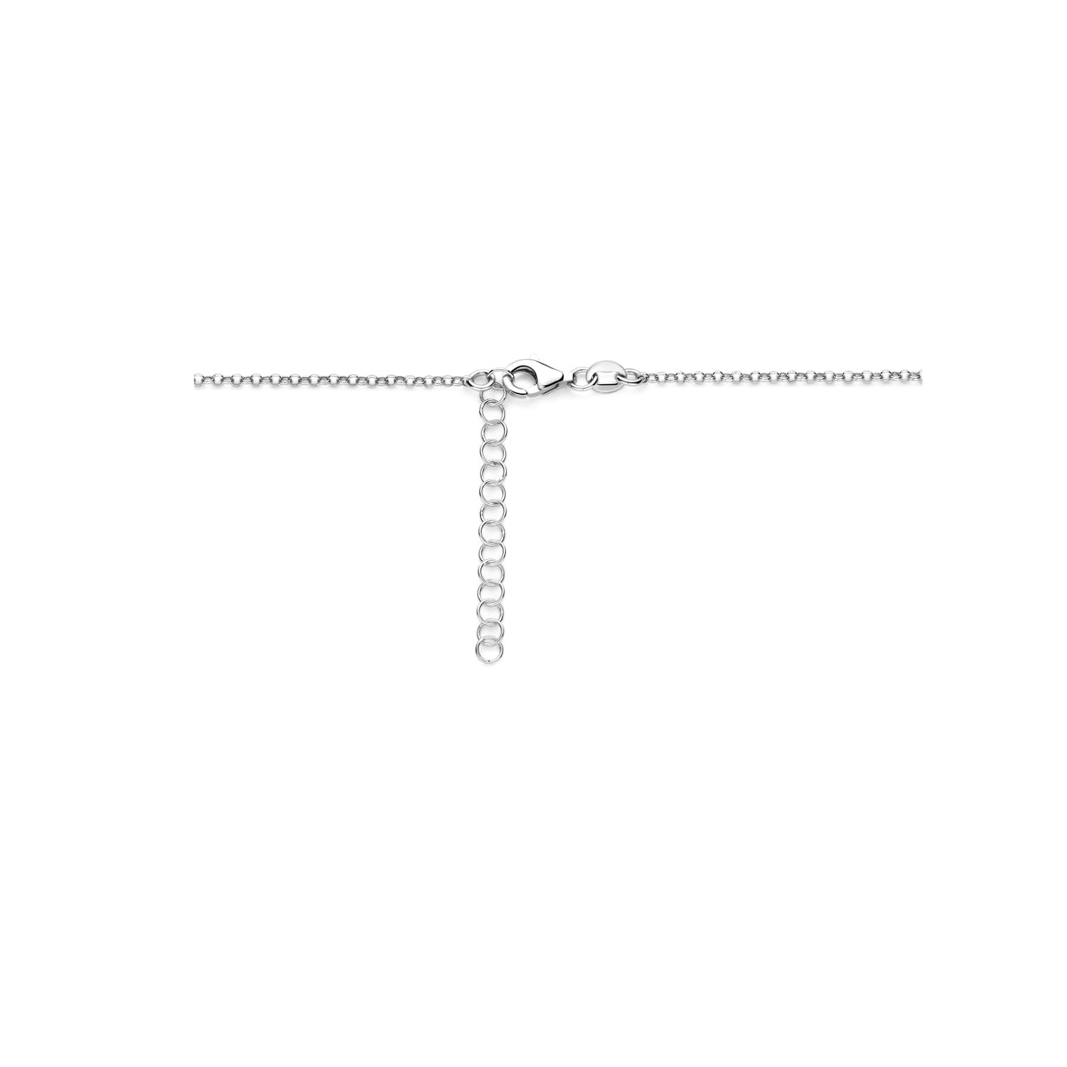 collier druppel 41 + 4 cm zilver gerhodineerd