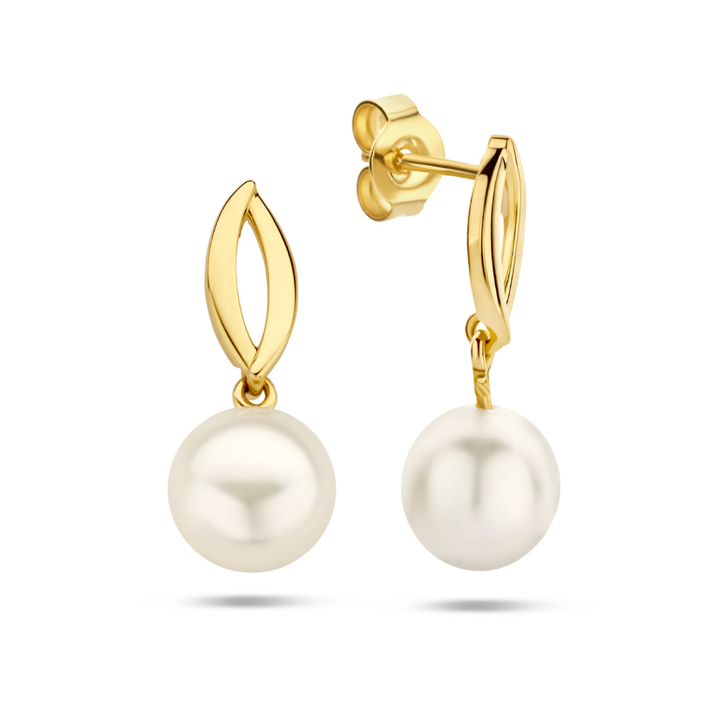 oorhangers parel 14K geelgoud