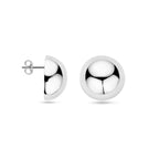 Halbkugel-Ohrstecker 20 mm rhodiniert