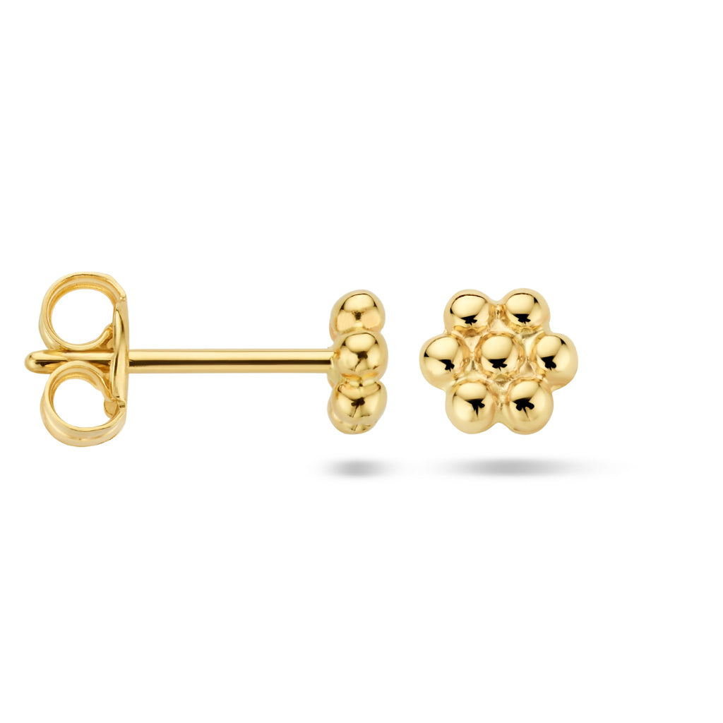 Blumen-Ohrstecker aus 14-karätigem Gelbgold