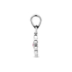 Anhänger Emaille Blume rosa Zirkonia 16 mm Silber rhodiniert