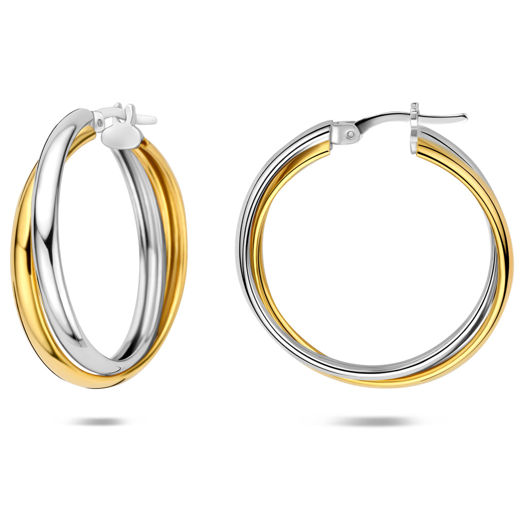 oorringen 27,5 mm 1 micron zilver verguld (geel/rhodium)