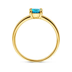 ring london blue topaas 14K geelgoud