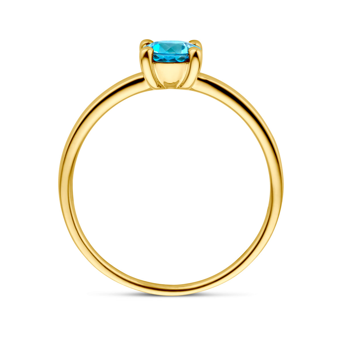 ring london blue topaas 14K geelgoud