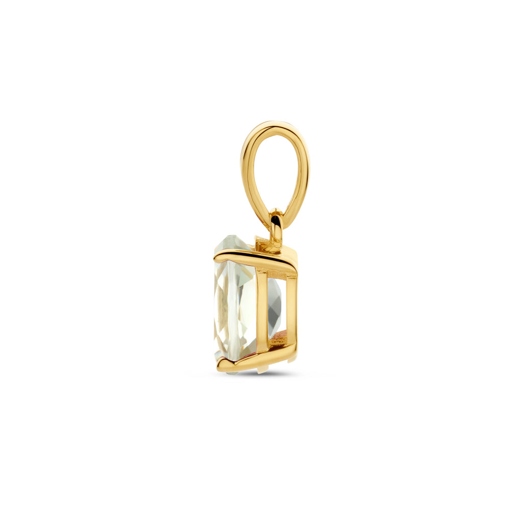 hanger groen amethist 14K geelgoud