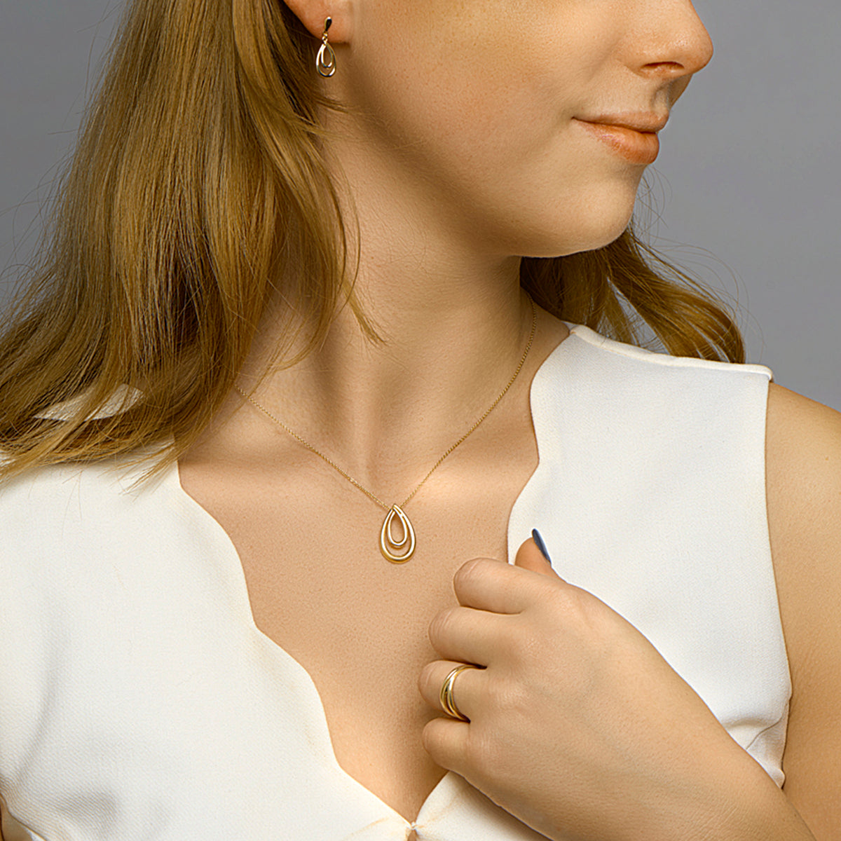 hanger druppel 14K geelgoud - druppel/komma/pegel