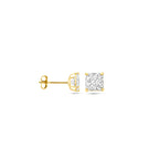 oorknoppen zirkonia 14K geelgoud