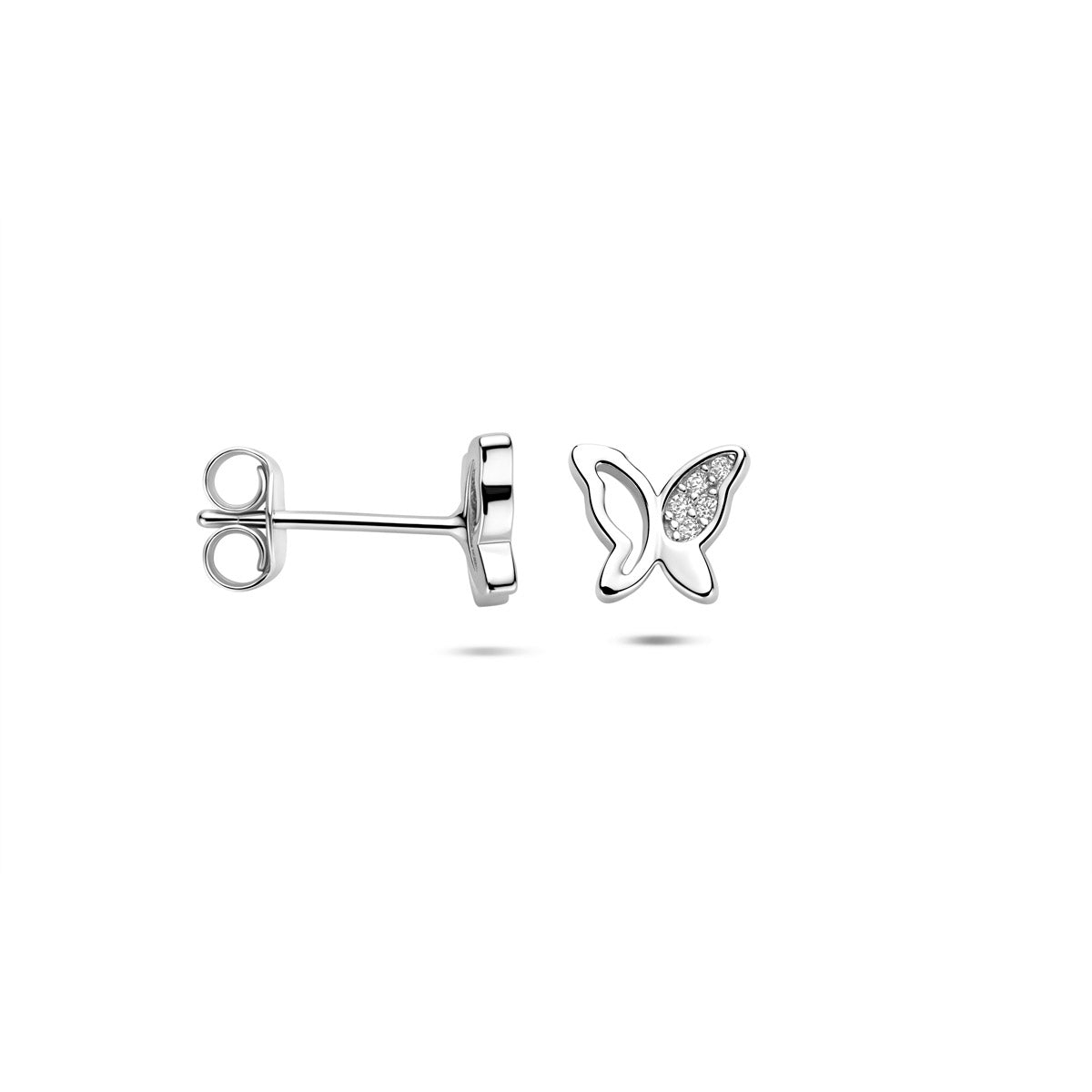 Ohrstecker Schmetterling Zirkonia 6,5 mm Silber rhodiniert