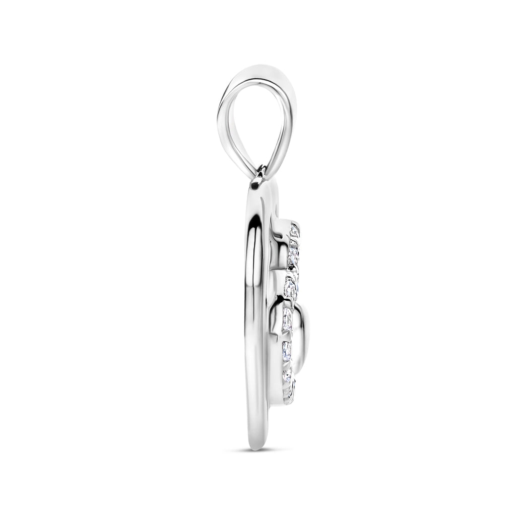 hanger hart zirkonia 14 mm zilver gerhodineerd